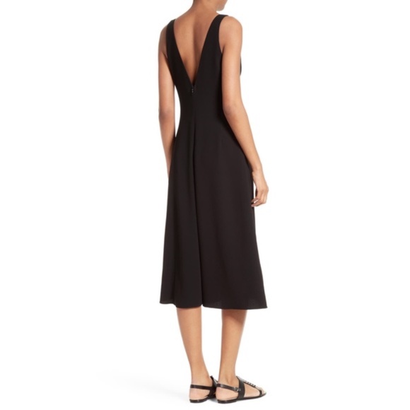 Theory Tadayon B Elevate Crepe Black Midi Dress - Picture 2 of 10
